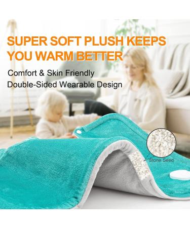 2lb Weighted Neck and Shoulder Heating Pad | 6 Heat Settings, 4 Auto-Off | Back Pain Relief | Gifts for Women, Men, Mom | Christmas, Birthday, Mother's Day | 17x23 Blue - Buy Online on GoSupps.com