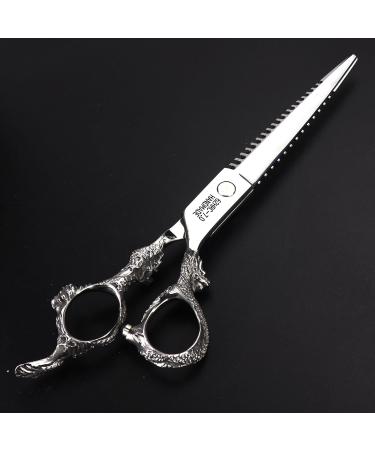 Barber Scissors Hairdressing Design Scissors Japan 440c Steel 7 inch Cutting Scissors + thinning Scissors Silver (Cutting Scissors) - Buy Online on GoSupps.com