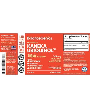 Ubiquinol 100mg - Premium CoQ10 Supplement | Patented Highly Absorbable Softgels for Heart Health - 60 Easy Swallow Capsules - Buy Online on GoSupps.com