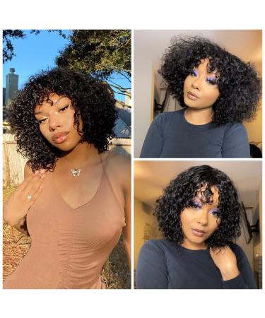 LuvMe Hair 12 Curly Wig with Bangs- Short Human Hair Wigs for Black Women - Buy Online on GoSupps.com