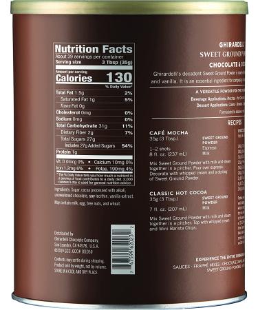 Ghirardelli Sweet Ground Chocolate & Cocoa Powder - Gourmet 3 lbs | Premium Baking & Beverage Mix - Buy Online on GoSupps.com