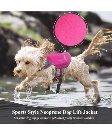 Vivaglory Light Dog Life Jacket - Skin-Friendly Neoprene Swimming Vest for Small Dogs (Pink 48-56cm) with D-Ring & Quick Lock - Buy Online on GoSupps.com
