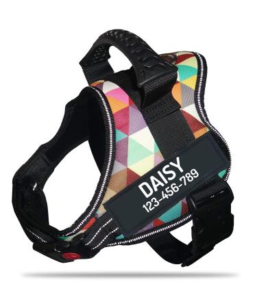 Pawpawify dog harnesses against pulling with personalizable name and telephone number hard-wearing prevents tug pulling or choking for training and walking m chest 24-31in color braster