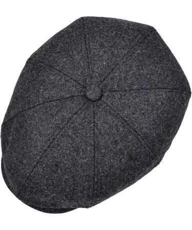 VOBOOM Men's Wool Blend Newsboy Cap - Grey Herringbone Cabbie Flat Cap - Buy Online on GoSupps.com