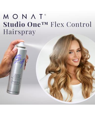 MONAT Studio One Flex Control Hairspray Light to Medium Buildable Hold Infused with REJUVENIQE Can be Used on Colored Hair Fresh Smelling Scent Style Memory for Humid Weather - Buy Online on GoSupps.com