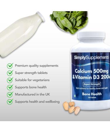 Calcium 500mg with Vitamin D3 200iu for Strong Bones & Healthy Teeth | 360 Vegetarian Tablets | UK Manufactured - Buy Online on GoSupps.com