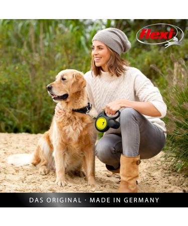 Buy Flexi New NEON L Belt 5m for Dogs up to 50kg - Black/Neon Yellow | International Shipping Available - Buy Online on GoSupps.com