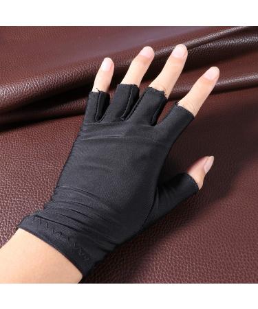 Lurrose UV Shield Gloves - 5 Pairs Black Nail Art Manicure Protective Gloves for LED UV Gel Nail Dryer - Buy Online on GoSupps.com