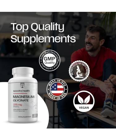 Socotra Health Magnesium Glycinate - High Absorption Magnesium Supplement for Sleep Relaxation - Chelated - Gluten Free - 120 Vegan Capsules - Buy Online on GoSupps.com