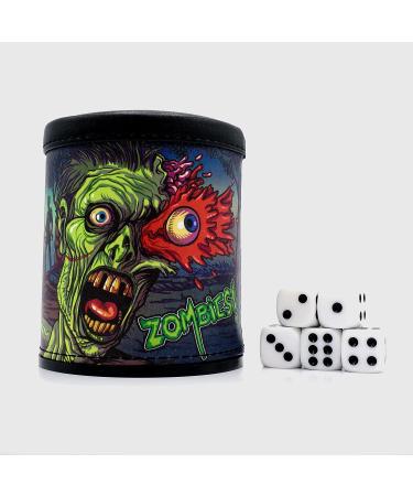 Luck Lab Zombies Dice Cup with 5 Dice - Red Velvet Interior - Perfect for Zombie Dice, Liar's Dice, Yahtzee and More - Black - Buy Online on GoSupps.com