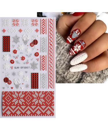 JMEOWIO 3D Embossed Christmas Glitter Nail Art Stickers Decals Self-Adhesive 5D Snowflake Xmas Winter Holiday Star Silver Nail Supplies Nail Art Design Decoration Accessories 4 Sheets - Buy Online on GoSupps.com