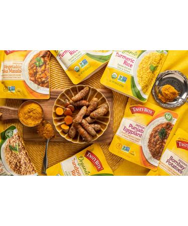 Tasty Bite Organic Turmeric Rice 8.8oz (Pack of 6) - Ready-to-Eat Microwaveable Cooked Rice | Certified Organic Turmeric Rice - Buy Online on GoSupps.com