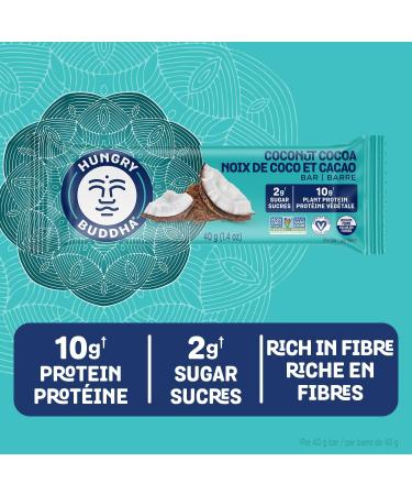 Hungry Buddha Bars - Plant Based Protein Bars - Vegan Nutrition Bars - Low Sugar Healthy Snacks - Gluten Free Snack Bars - Peanut Free - Protein Bar - Keto Bar - 12 Count Coconut Cocoa  - Buy Online on GoSupps.com