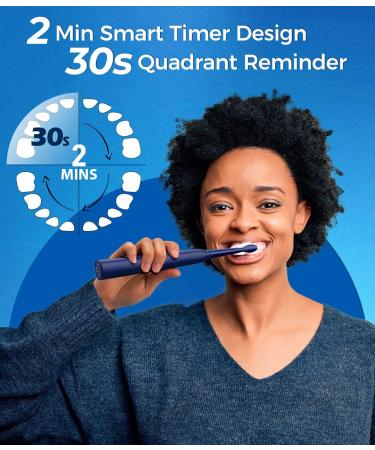 Electric Toothbrush Sonic Toothbrushes with 8 Brush Heads 40000 VPM 5 Modes Sonic Toothbrushes Fast Charge 4 Hours Last 30 Days Rechargeable Toothbrush for Adult Blue - Buy Online on GoSupps.com