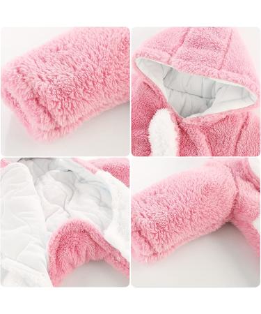 Newborn Baby Cartoon Bear Snowsuit | Winter Fleece Hooded Romper | Pink Rabbit | 0-3 Months - Buy Online on GoSupps.com