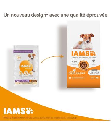 IAMS Vitality Puppy Food Small/Medium Breed with Fresh Chicken 12kg - Buy Online on GoSupps.com
