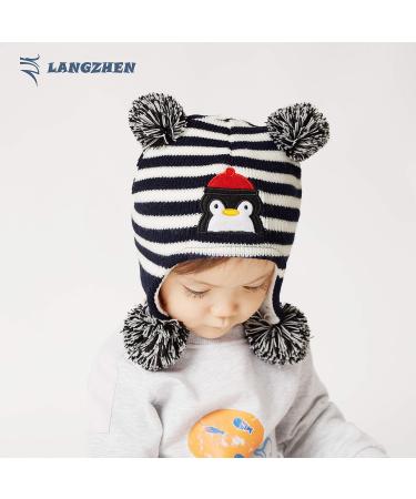 LANGZHEN Toddler Winter Hat - Penguin Design, Fleece Lined Beanie for Baby Boys & Girls 1-2 Years - Buy Online on GoSupps.com