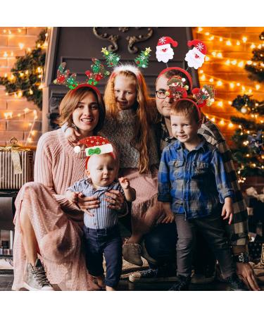 Christmas Headbands 5PCS for Kids & Adults - Holiday Party Costume Accessories with Reindeer Antlers, Santa Hat, Snowman & Tree Design - Festive Photo Booth Prop - Buy Online on GoSupps.com