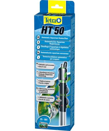 Tetra HT50 Henizer for 25-60 L aquariums - powerful aquarium heaters for covering different power levels with temperature setting button 50 W