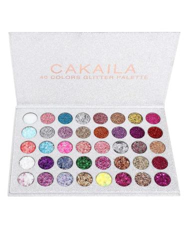 SUMEITANG 40 Colors Glitter Eyeshadow Palette  Self Adhesive Shimmer Ultra Pigmented Long Lasting Makeup Pallet  Yellow Pink Blue White Gold Silver Red Purple Green kit  Women Face Body Makeup Pallets - Buy Online on GoSupps.com