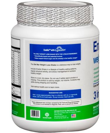 Enable Weight Loss Shake - Rich Chocolate Flavor for Delicious & Nutritious Meal Replacement 2lb 11oz Chocolate 43 Ounce (Pack of 1) - Buy Online on GoSupps.com