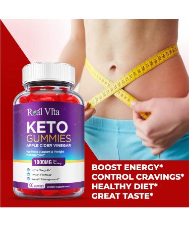 Real Vita Keto Gummies 2 Pack - Vegan Formula with ACV, B12, and Beet Root Juice (120 Gummies) - Buy Online on GoSupps.com