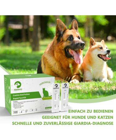 Isenvo Giardia Quick Test Kit for Dogs & Cats | 2 x Reliable Intestinal Parasite Tests for Diarrhea - Buy Online on GoSupps.com
