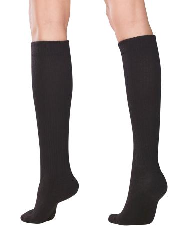 Buy Truform Compression Socks for Women - 10-20 mmHg Knee High Gym Socks (Large Black) | Optimal Support for Sport & Travel - Buy Online on GoSupps.com