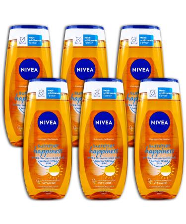 NIVEA Pack of 6 Nivea Shower Gel Summer Happiness Shower Gel Nivea Scented Sunscreen 6 x 250 ml