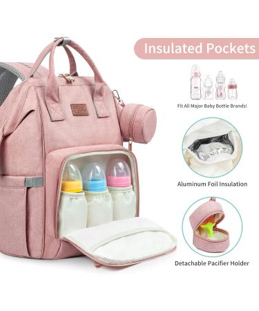 Viedouce Baby Diaper Backpack | Waterproof Large Capacity Baby Bag with Diaper Support & Stroller Belts - Rosa-01 - Buy Online on GoSupps.com