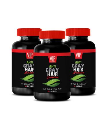grey hair 180 supplement - ANTI GRAY HAIR FOR MEN AND WOMEN - GET YOUR STYLE BACK - STOPS GREY HAIR CHANGE - gray hair away - thinning hair products - horsetail herb for hair growth 3Bot 180 Caps