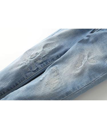 KIDSCOOL SPACE Slim Light Blue Jeans for 5-6 Years Old Boys and Girls | Ripped Denim Pants with Elastic Band | Little Kid Fashion - Buy Online on GoSupps.com