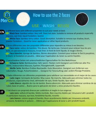 Washamms Reusable Bamboo Cosmetic Pads | 16 Eco-Friendly Pads + 2 Cotton Bags | Ultra-Rich Makeup Remover | Sustainable Packaging - Buy Online on GoSupps.com