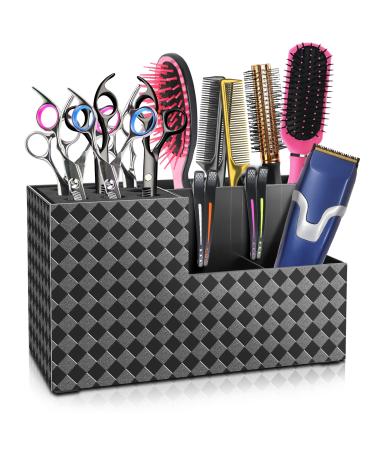 NICEMOVIC Barber Scissors Holder Box Barber Accessories Barber Supplies Professional Salon Hairdressing Scissors Rack Holder Storage Organizer for Hairstyling Combs Clips Brushes