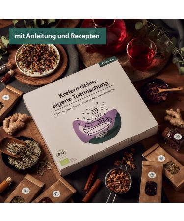 DIY Tea Blend Set Gift - 14 Organic Tea Varieties for Women | Create Your Own Unique Blends - Buy Online on GoSupps.com