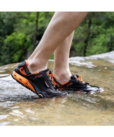 HUMTTO Amphibious Water Shoes - Quick Drying Non-Slip Sandals, Black, Size 10 Women/9 Men - Buy Online on GoSupps.com