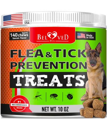 Flea and Tick Prevention Chewable Pills for Dogs and Cats - Revolution Oral Flea Treatment for Pets - Pest Control & Natural Defense - Chewables Small Tablets Made in USA Bacon