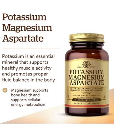 Solgar Potassium Magnesium Aspartate - 90 Veg Capsules for Heart & Muscle Health - Buy Online on GoSupps.com