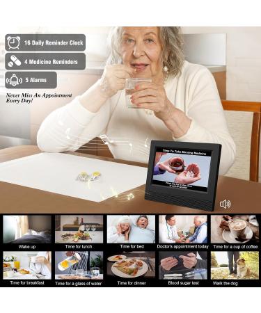 Senxingyan 7 HD Digital Calendar Alarm Clock - Dimmable Alarm for Seniors & Alzheimer Patients - Multiple Clock Modes in Black - Buy Online on GoSupps.com