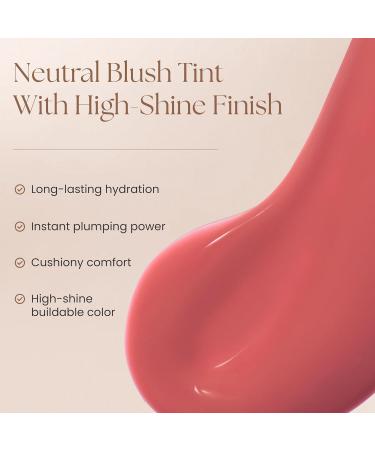 Prakti KhushiKiss Nourishing Lip Oil in Blushing Lotus Hydrates & Plumps Lips High-Shine Finish with Hyaluronic Acid & Peptides 0.17 oz - Buy Online on GoSupps.com