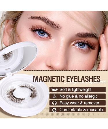 Magnetic Brown Eyelashes | No Glue Needed | Wispy False Lashes with Applicator | 1 Pair - Buy Online on GoSupps.com