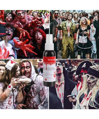 Fake Blood Kit for Halloween - Blood Splatter Costume Makeup for Zombie Vampire & Monster Cosplay | Includes 2.1Oz Spray 30g Gel & Sponges - Buy Online on GoSupps.com