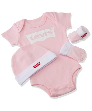 Levi's Kids Classic batwing infant hat bodysuit bootie set 3pc Baby Boys 0-6 Months FAIRY TALE