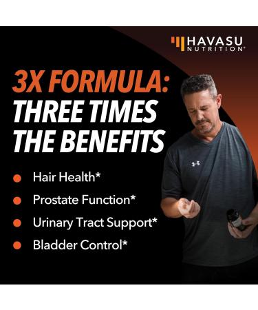 HAVASU NUTRITION Saw Palmetto PM for Men with Melatonin 3mg (60 Servings) & Pumpkin Seed Oil with Saw Palmetto for Men (60 Servings) - Buy Online on GoSupps.com