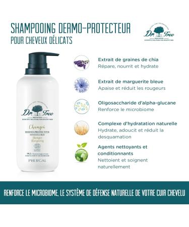 Dr Tree | Dermoprotective Shampoo for Sensitive Scalp | Cleanliness Shine and Strength | strengthens the microbiome | 99% natural ingredients | 400 ml - Buy Online on GoSupps.com
