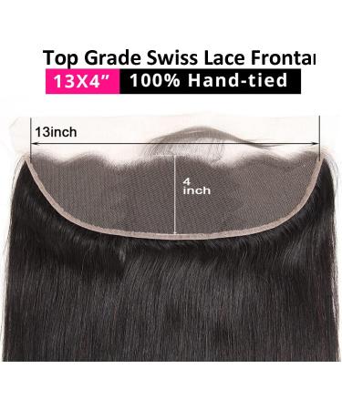 16 INCH Straight 13X4 Lace Frontal Human Hair Free Part 100% Unprocessed Virgin Human Hair 150% Density Weave Swiss Lace Frontal With Baby Hair Natural Color (16inch) - Buy Online on GoSupps.com