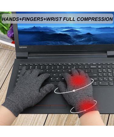 2 Pairs Full Finger Arthritis Gloves for Pain Compression Gloves for Women Men Carpal Tunnel Rheumatoid Arthritis Hand Support - Relief for Joint Pain - Touchscreen Glove for Typing Work (Medium) Medium Black - Buy Online on GoSupps.com