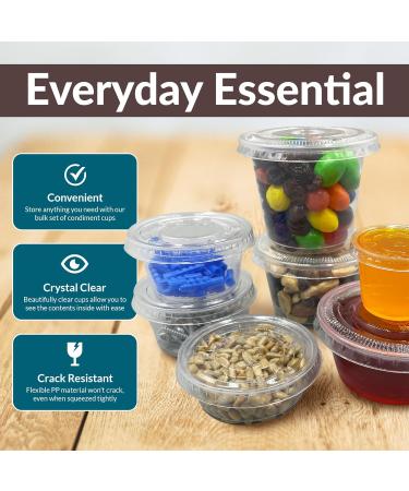 Reli. 1 oz Small Containers with Lids (250 Sets) | Jello Shot Cups with Lids | Clear Plastic Condiment Containers with Lids | Portion Cups with Lids | Sauce Cups | Souffle Cups | Stackable | Bulk - Buy Online on GoSupps.com