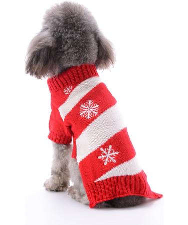 Christmas Dog Sweater - Warm Turtleneck Knitwear for Puppies | Snowflake Pattern | Perfect Holiday Gift - Buy Online on GoSupps.com