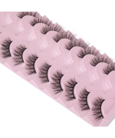 FANXITON 3D Half Lashes - Natural Look Wispy Cat Eye Faux Mink - 10 Pairs Fluffy Soft 15MM Short False Eyelashes - Buy Online on GoSupps.com